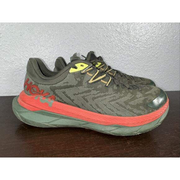 HOKA Tecton X Trail Shoes Thyme Fiesta 1123161 TFST Men’s Size 8 D - Picture 3 of 11